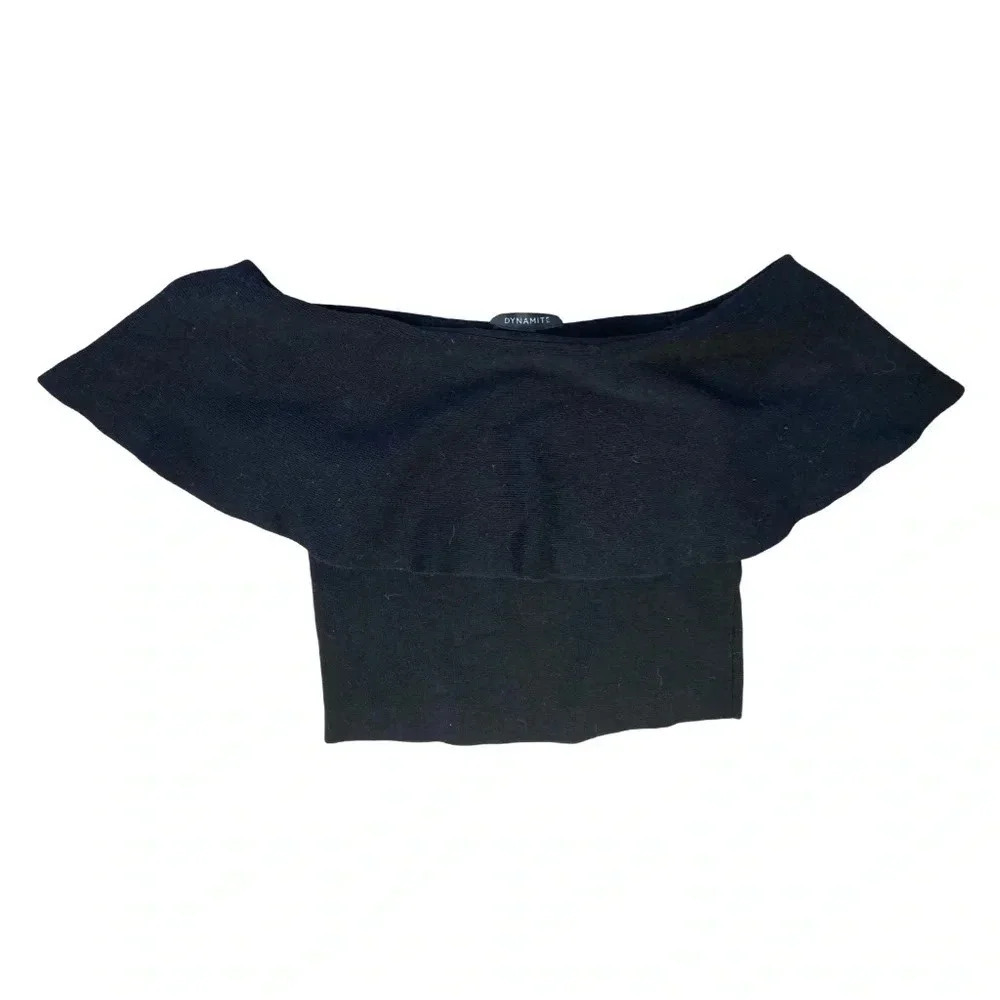 Dynamite Over the Shoulder Top | Black | Size S